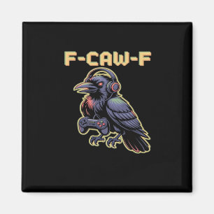 F-Caw-F Gaming Raven With Headphones - Edgy Stream Magnet