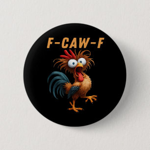 F-Caw-F Gothic Crow Humor Funny Vintage Style 6 Cm Round Badge