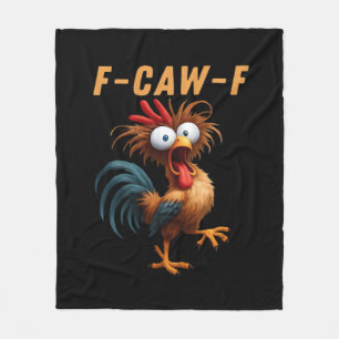 F-Caw-F Gothic Crow Humor Funny Vintage Style Fleece Blanket