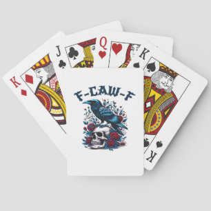F-Caw-F Gothic Crow Raven Skull Classic Playing Cards