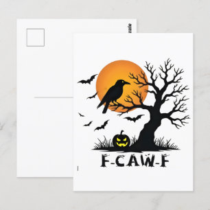 F-Caw-F Graphic for Halloween Art and Crow Lover Postcard
