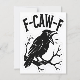 F-Caw-F Graphic for Halloween Art and Crow Lover Postcard