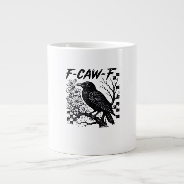 F-Caw-F Halloween Bird Large Coffee Mug (Front)