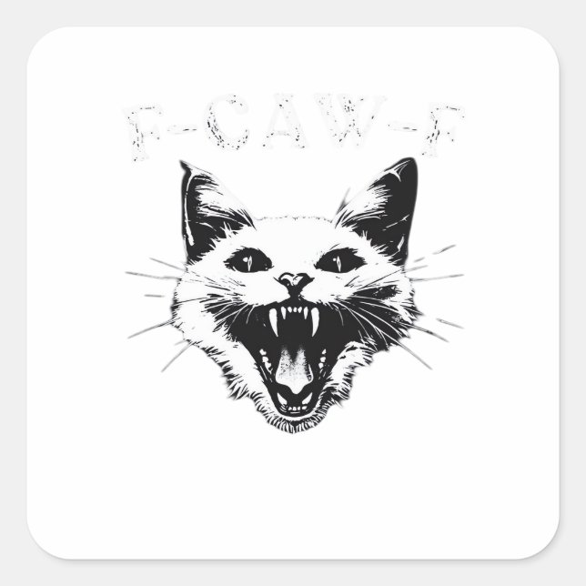 F-Caw-F Halloween Lover F-Caw-F Funny Classic Square Sticker (Front)