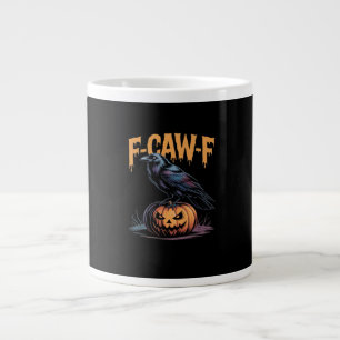 F-Caw-F Halloween Raven Jack-O-Lantern Spooky Seas Large Coffee Mug