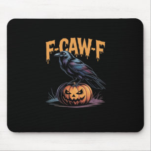 F-Caw-F Halloween Raven Jack-O-Lantern Spooky Seas Mouse Mat