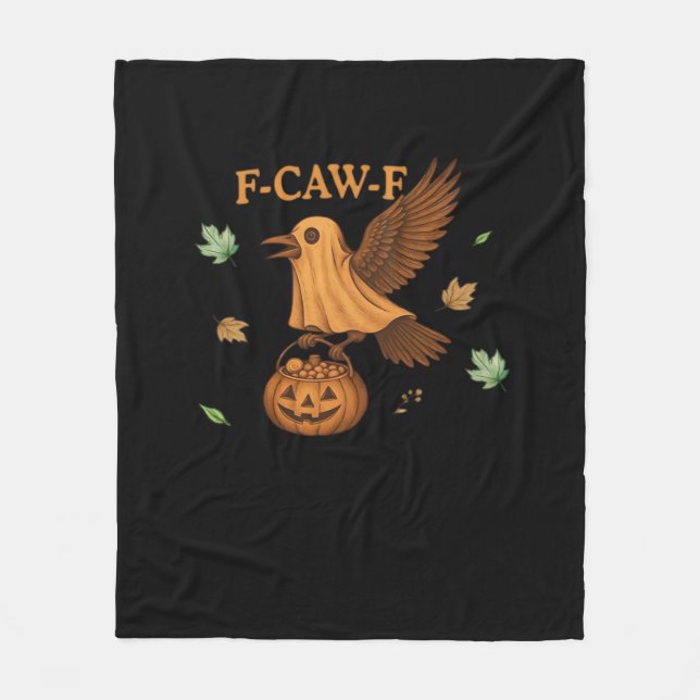 F-Caw-F Halloween Retro Classic Fleece Blanket (Front)