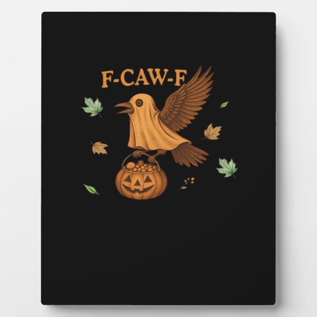 F-Caw-F Halloween Retro Classic Plaque (Front)