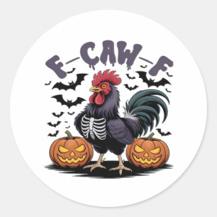 F Caw F Humor Crow Gothic Funny Style Classic Round Sticker