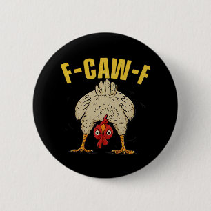 F-Caw-F Humor Gothic Crow Funny Aesthetic Style 6 Cm Round Badge