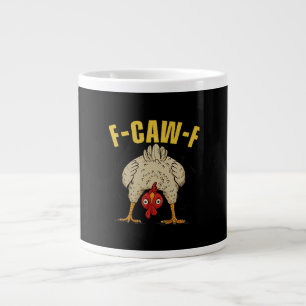 F-Caw-F Humor Gothic Crow Funny Aesthetic Style Large Coffee Mug