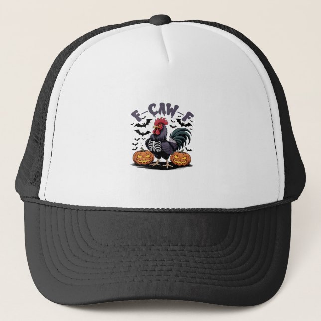 F-Caw-F Humour Crow Funny Gothic Trucker Hat (Front)