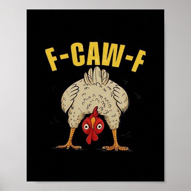 F-Caw-F Humour Gothic Crow Funny Aesthetic Style Poster (Front)