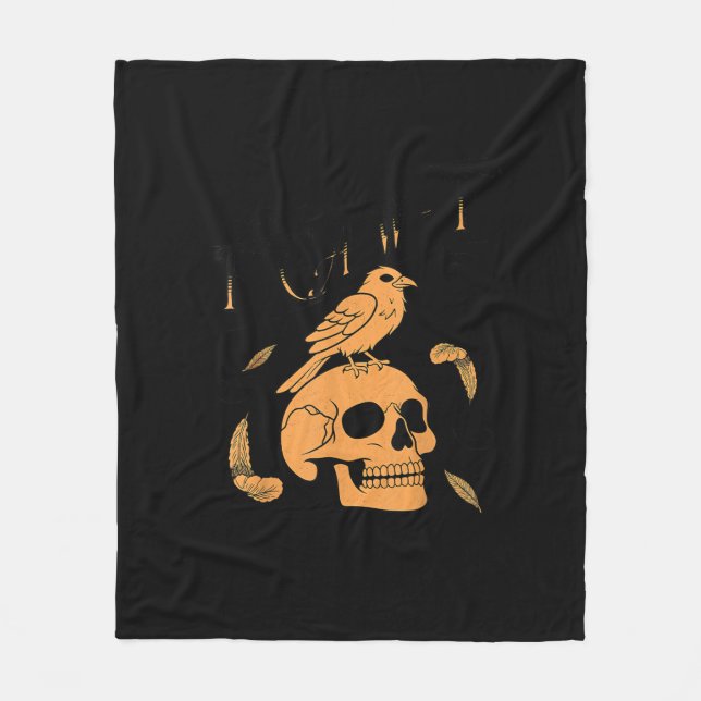 F-Caw-F Humourous Crow Graphic Fleece Blanket (Front)