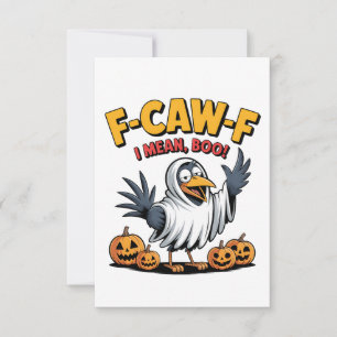 F-Caw-F I Mean Boo Funny Spooky Halloween Skull Thank You Card