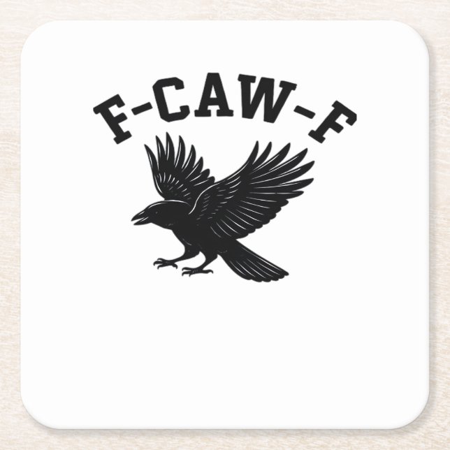 F-Caw-F Meme Funny Trendy Square Paper Coaster (Front)