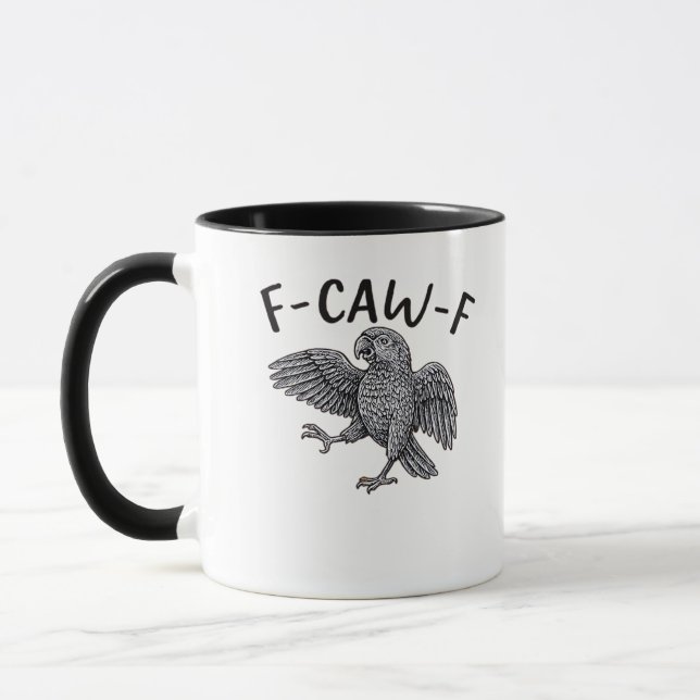F Caw F Minimal Clean Design Mug (Left)