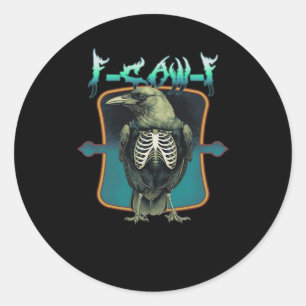 F-Caw-F Minimal Design Classic Round Sticker