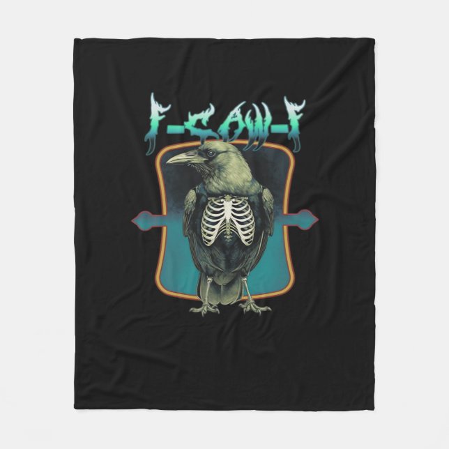 F-Caw-F Minimal Design Fleece Blanket (Front)