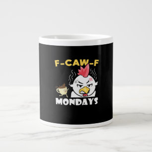 F-Caw-F Mondays Classic Minimal Clean Large Coffee Mug