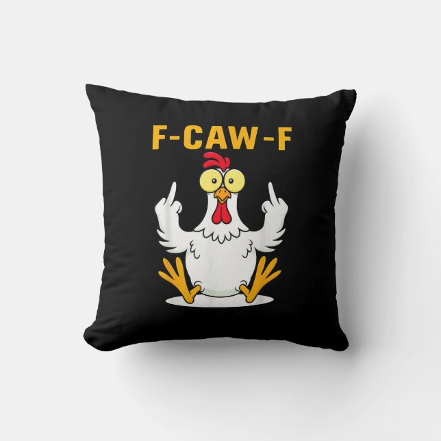 F-Caw-F Quote Rooster Meme Cushion (Front)
