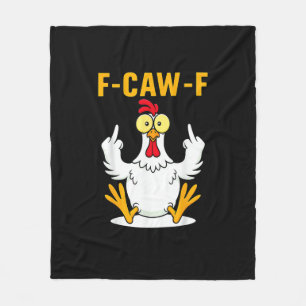 F-Caw-F Quote Rooster Meme Fleece Blanket