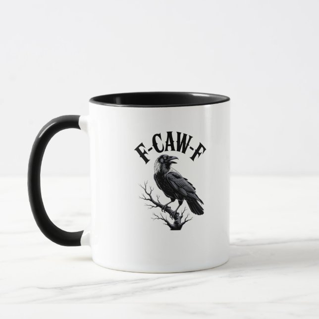 F-Caw-F Raven Adult Humour Bird Funny Gothic Goth Mug (Left)