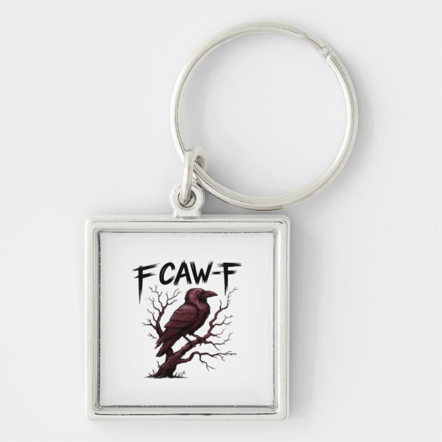 F-Caw-F Raven Classic Key Ring (Front)