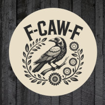 F-CAW-F Raven Funny Floral Wreath Dark Humour