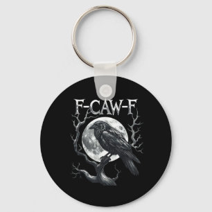 F-Caw-F Raven Moon Gothic Halloween Crow Bird Love Key Ring