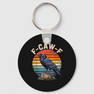F-Caw-F Raven Moon Gothic Halloween Crow Bird Love Key Ring