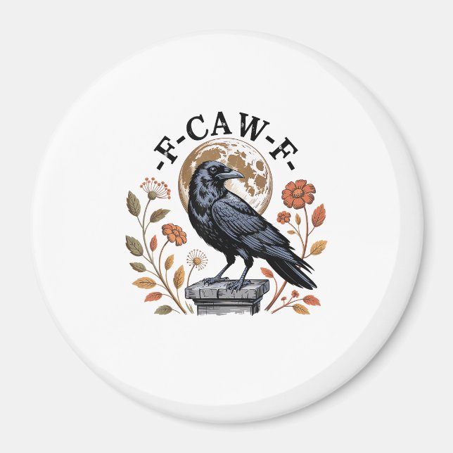 F-Caw-F Raven Moon Gothic Halloween Crow Bird Love Magnet (Front)