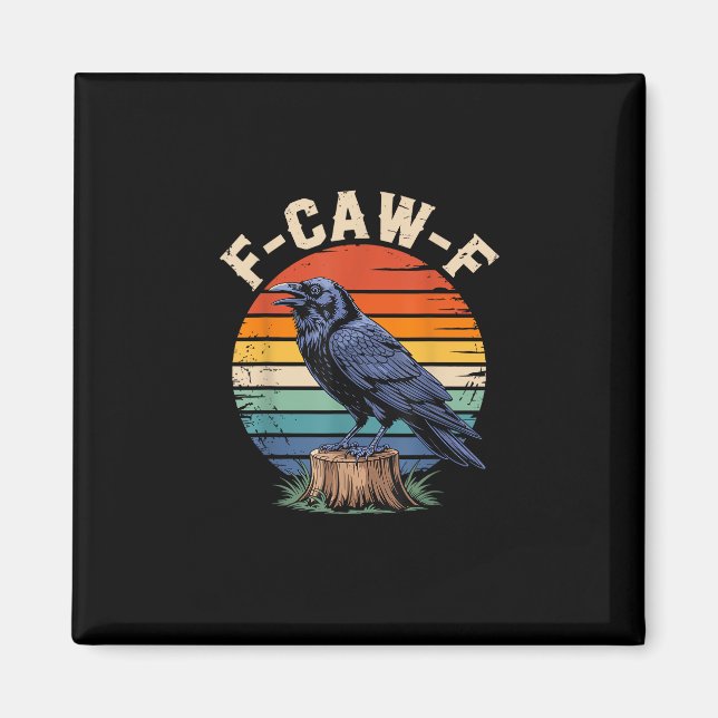 F-Caw-F Raven Moon Gothic Halloween Crow Bird Love Magnet (Front)