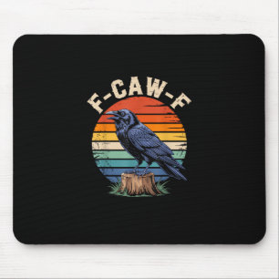 F-Caw-F Raven Moon Gothic Halloween Crow Bird Love Mouse Mat