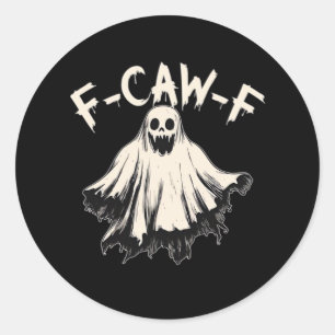 F-Caw-F Raven Retro Classic Round Sticker