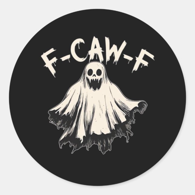 F-Caw-F Raven Retro Classic Round Sticker (Front)