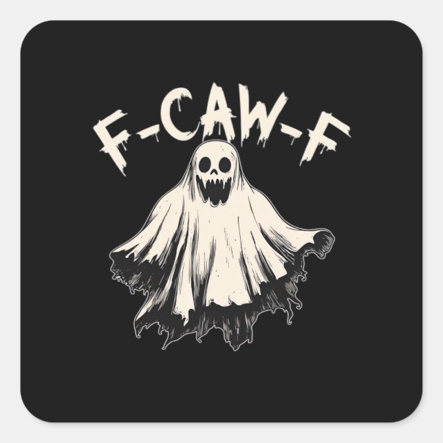 F Caw F Raven Retro Classic Style Square Sticker (Front)