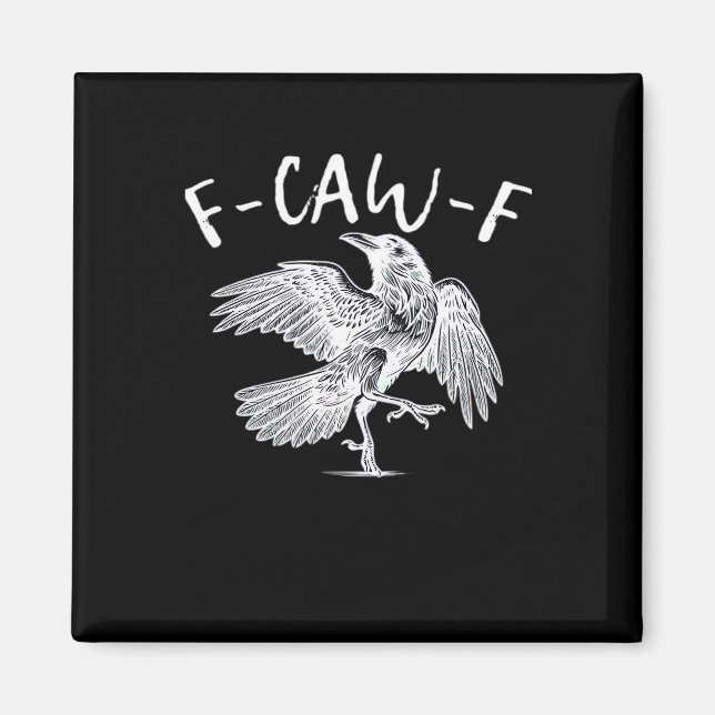 F-Caw-F Raven Vintage Graphic Magnet (Front)