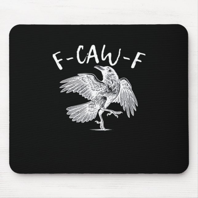 F-Caw-F Raven Vintage Graphic Mouse Mat (Front)