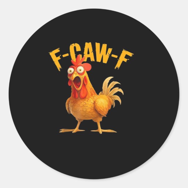 F-Caw-F Retro Classic Classic Round Sticker (Front)
