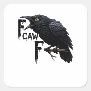 F Caw F Retro Classic Square Sticker
