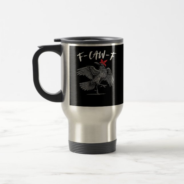 F-Caw-F Retro Classic Travel Mug (Left)