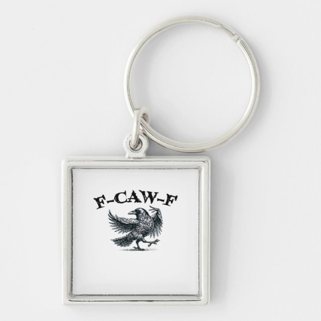 F-Caw-F Retro Style Key Ring (Front)