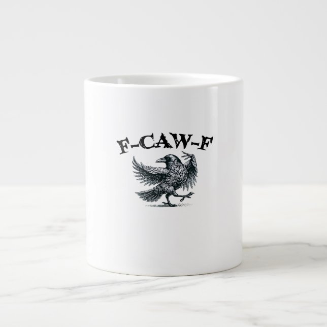 F-Caw-F Retro Style Large Coffee Mug (Front)
