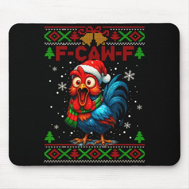 F Caw F Rooster Funny Bird Fcawf Chicken Whisperer Mouse Mat (Front)