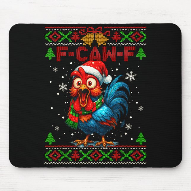F Caw F Rooster Funny Bird Fcawf Chicken Whisperer Mouse Mat (Front)