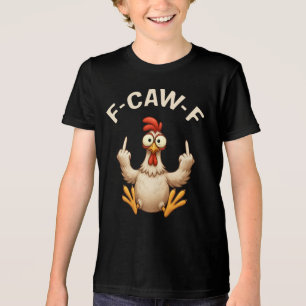 F-Caw-F Rooster Meme   Funny Chicken Pun   Rooster Tri-Blend Shirt