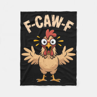 F-caw-f Shocked Chicken Scream Vibe Funny Cartoon  Fleece Blanket