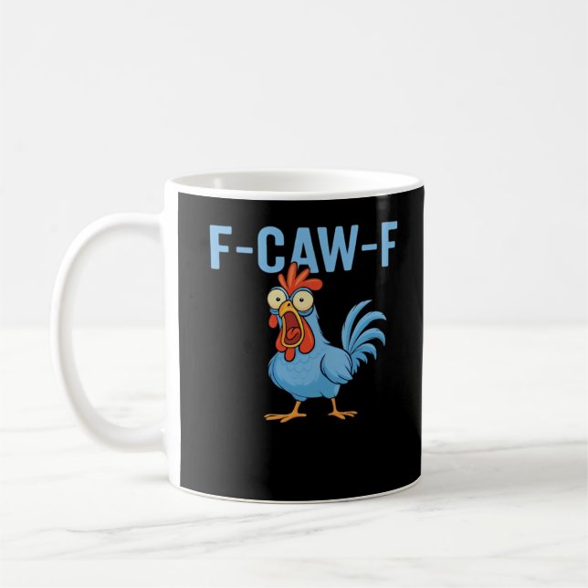 F-Caw-F Swearing Chicken Classic Retro Style Coffee Mug (Left)
