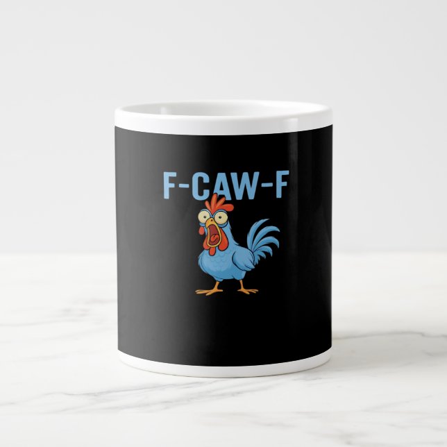 F-Caw-F Swearing Chicken Classic Retro Style Large Coffee Mug (Front)